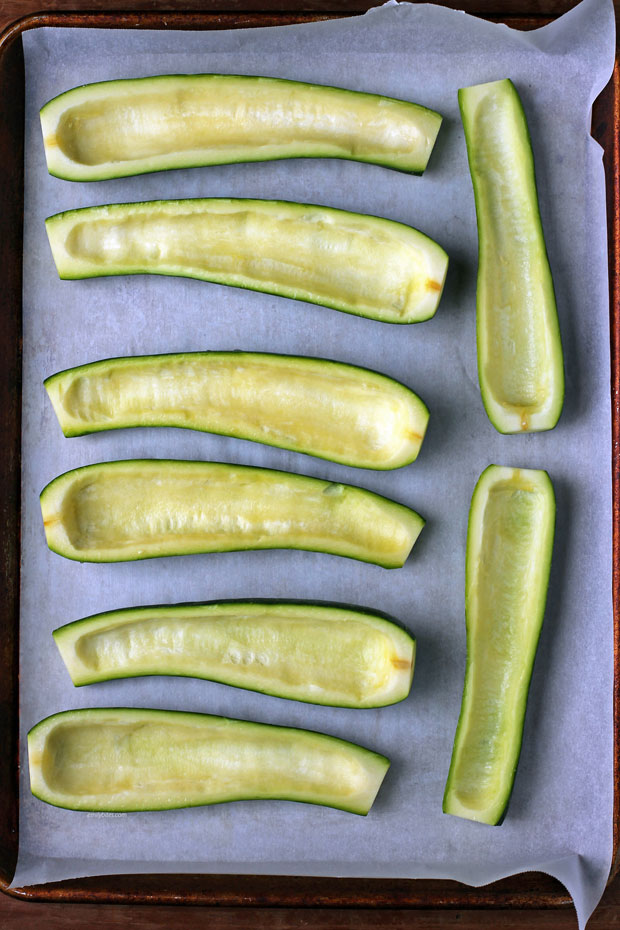 Empty zucchini boats