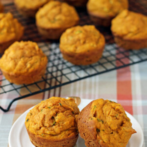 Pumpkin Zucchini Muffins close up