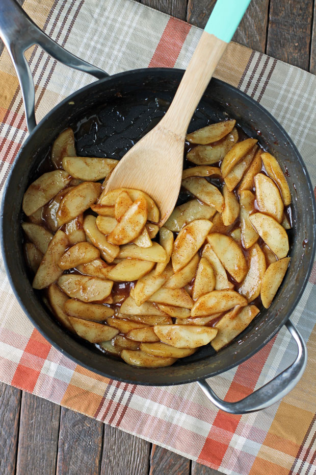 Stovetop Cinnamon Apples in a pan