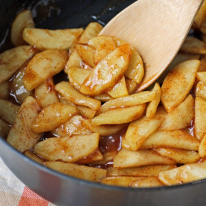 Stovetop Cinnamon Apples close up