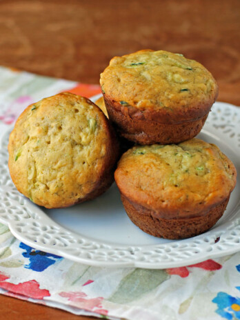 Banana Zucchini Muffins on a plate