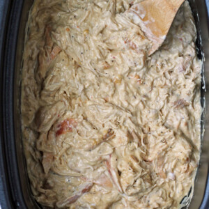 Slow Cooker Creamy Italian Chicken in the pot