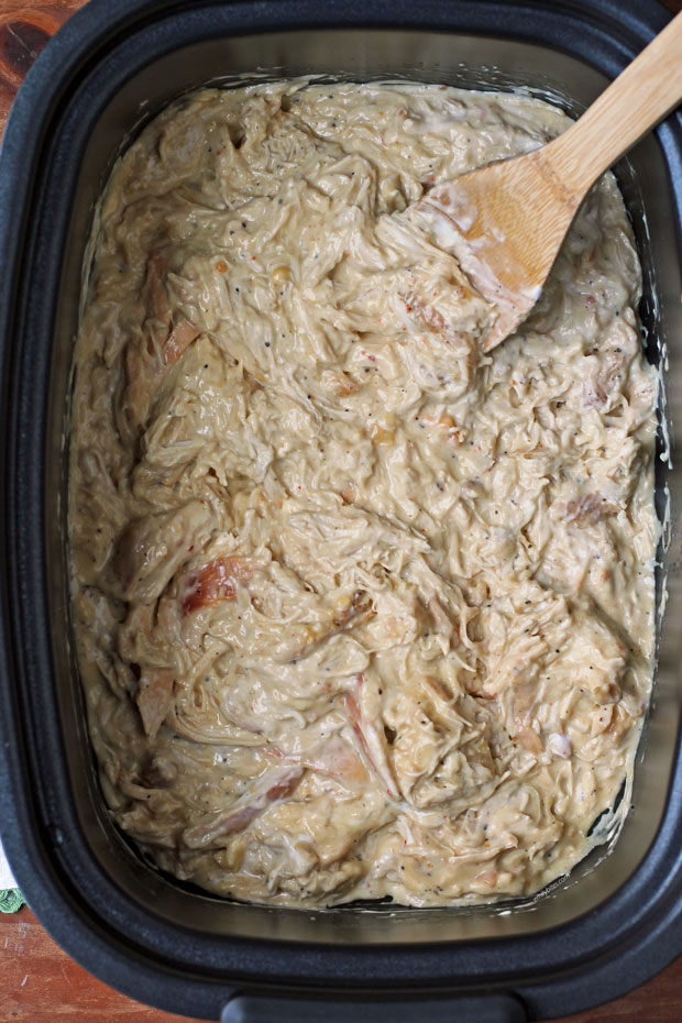 Slow Cooker Creamy Italian Chicken in the pot