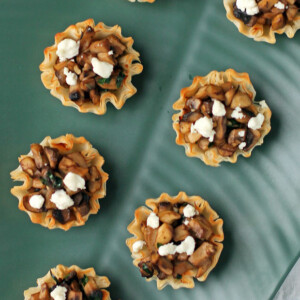 Goat Cheese Mushroom Tartlets overhead