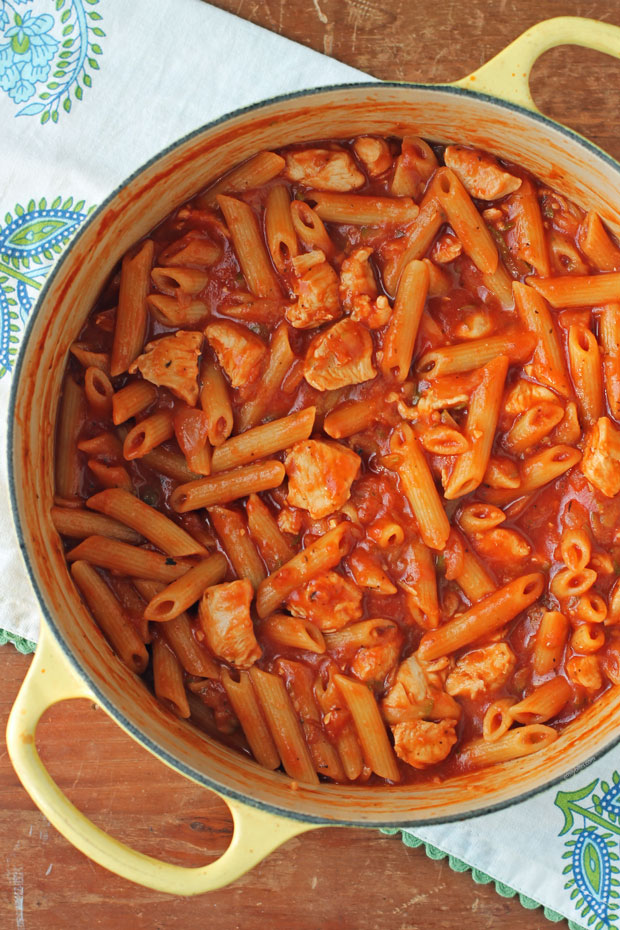 Chicken Parmesan Pasta before toppings