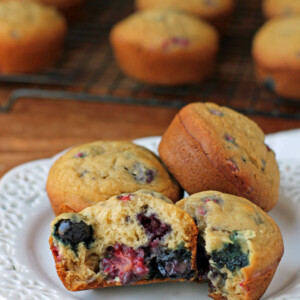 Triple Berry Muffin broken open