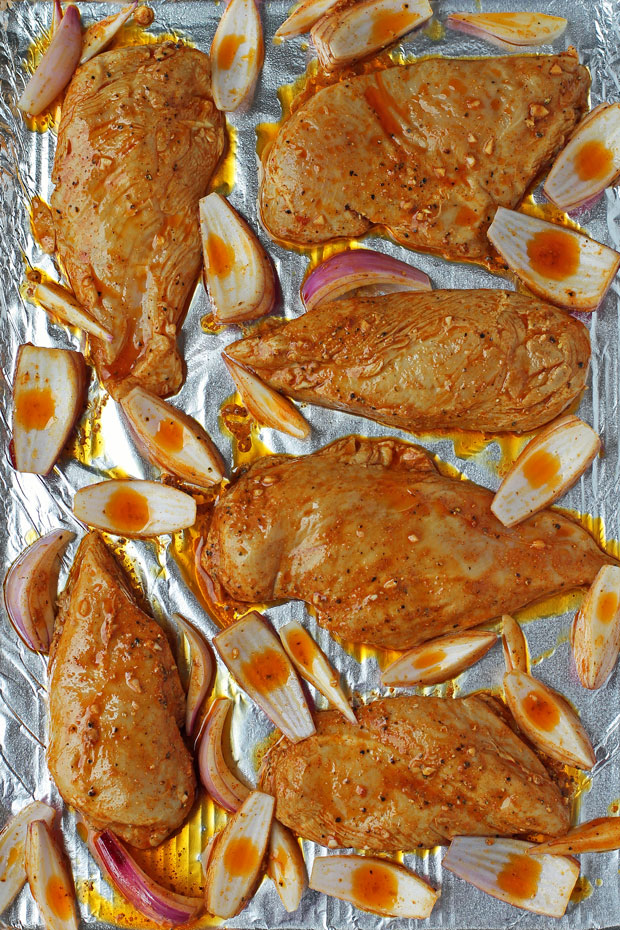 Chicken and Onions ready for the oven