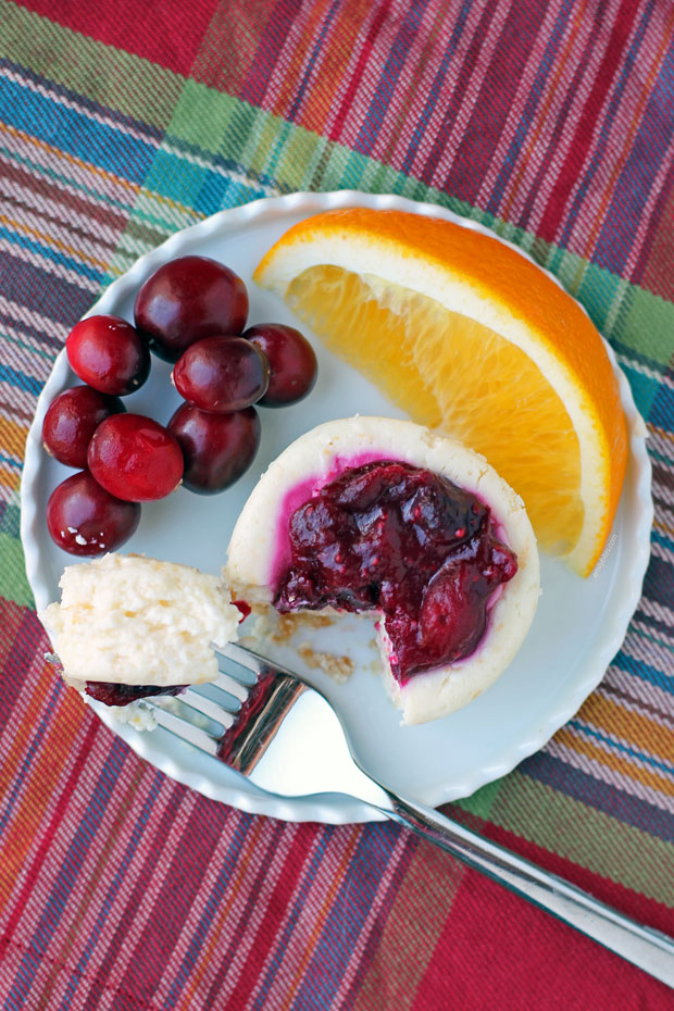 Orange Cranberry Cheesecake Cup overhead