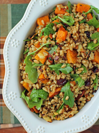 Warm Butternut Squash Farro Salad sideways