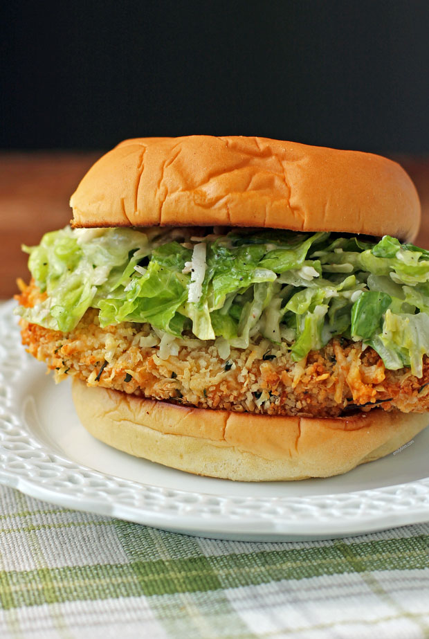 Crispy Chicken Caesar Sandwich close up