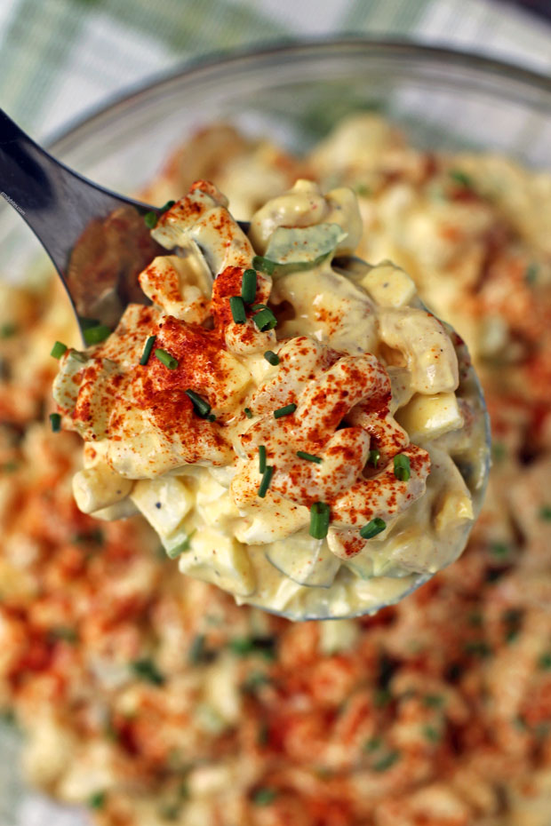 Spoonful of Deviled Egg Macaroni Salad