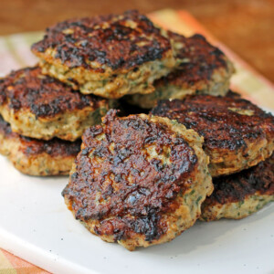 Apple Chicken Sausage Patties on a plate