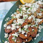 Greek Roasted Potatoes with Feta close up