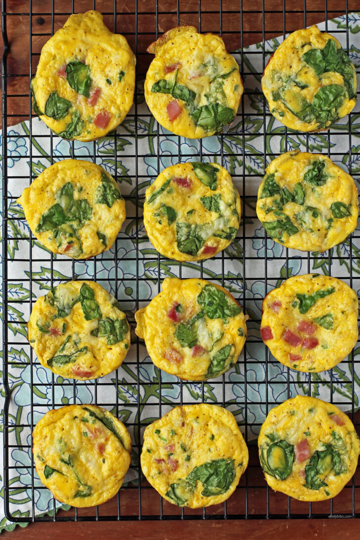 Ham and Swiss Egg Cups on a cooling rack