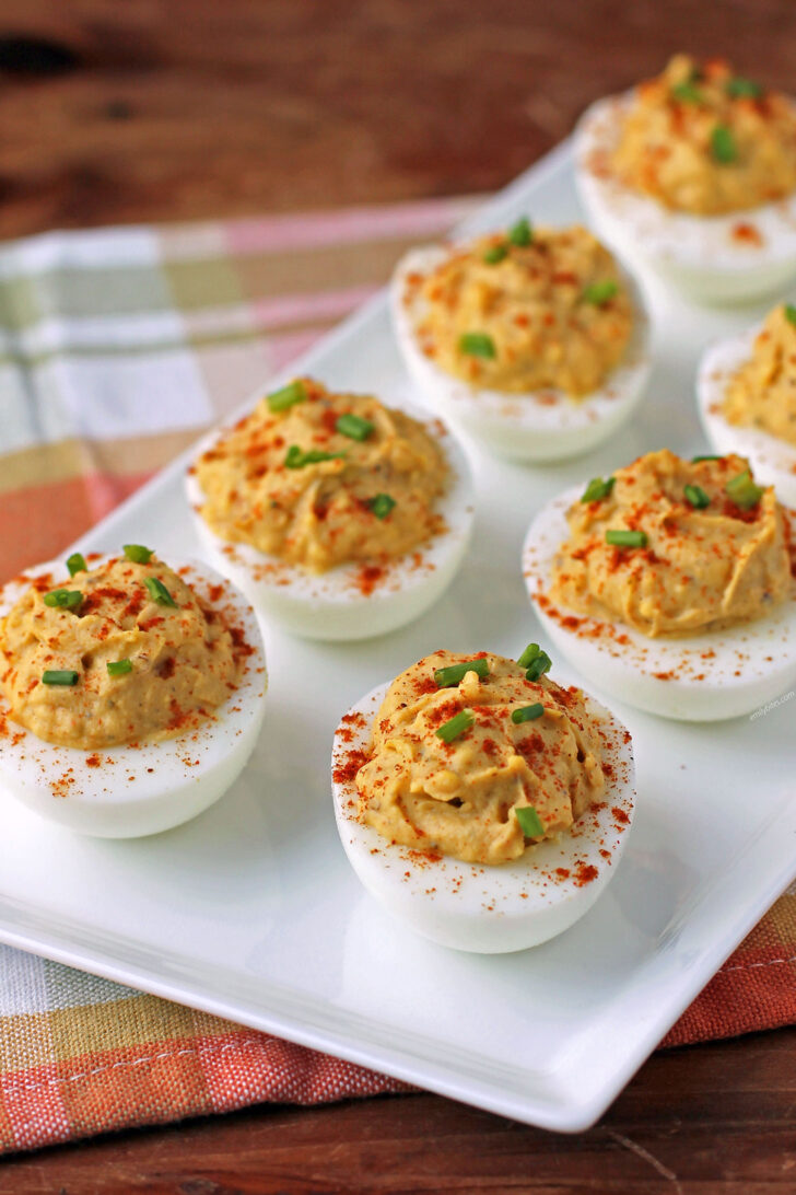 Cajun Deviled Eggs ready to serve