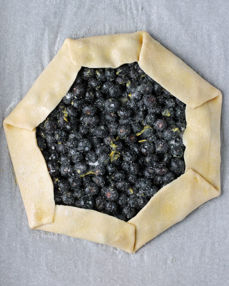 Easy Blueberry Galette before baking