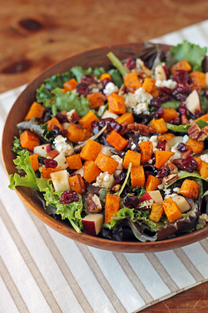Autumn Harvest Salad close up in a bowl